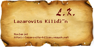 Lazarovits Kilián névjegykártya